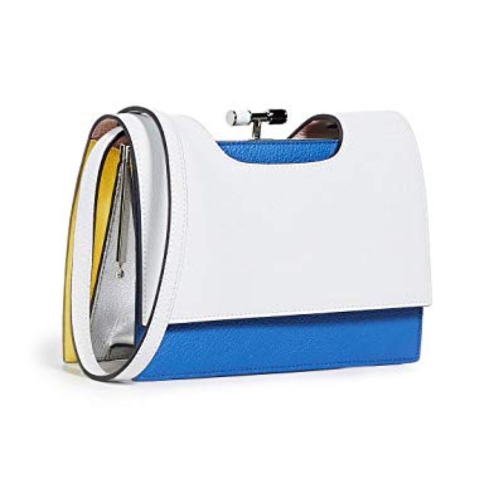 THE VOLON Chateau Colorblock Bag, White & Blue